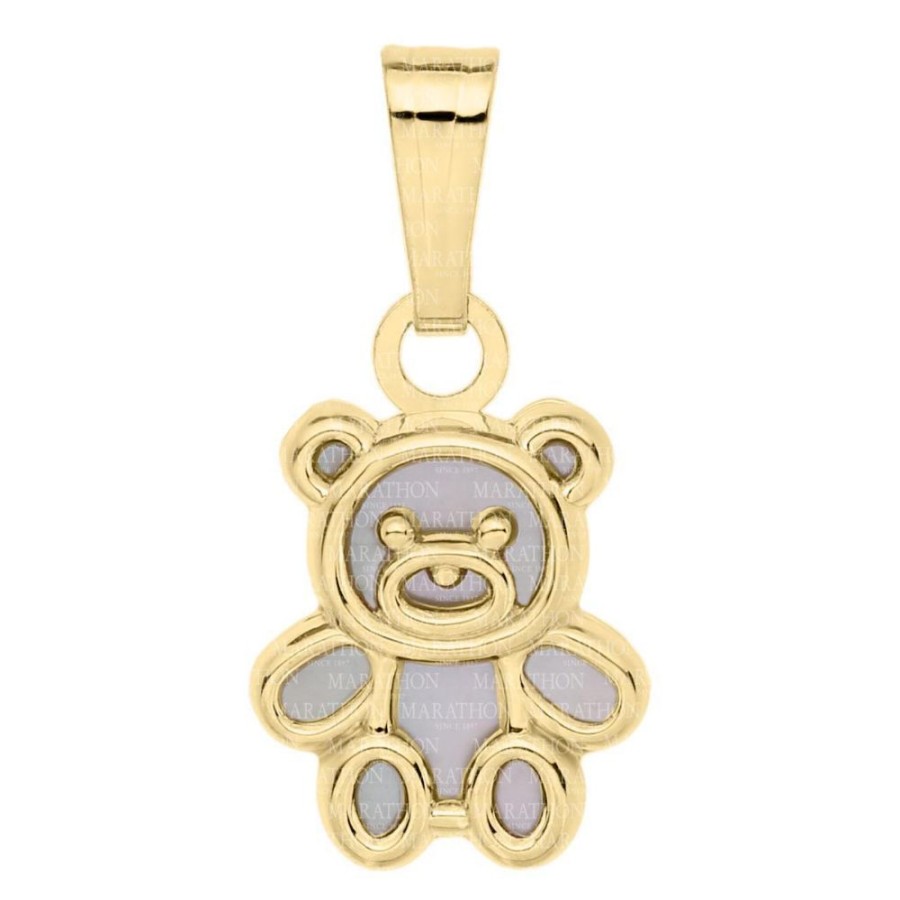 Gifts Smyth Jewelers | 14K Yellow Gold Teddy Mother Of Pearl Pendant