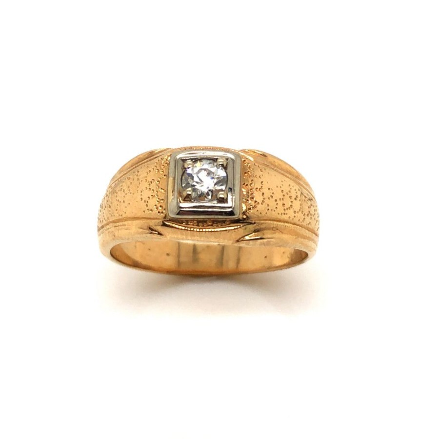 Jewelry Smyth Jewelers | Estate 14K Yellow Gold Illusion Head Engraved Ring