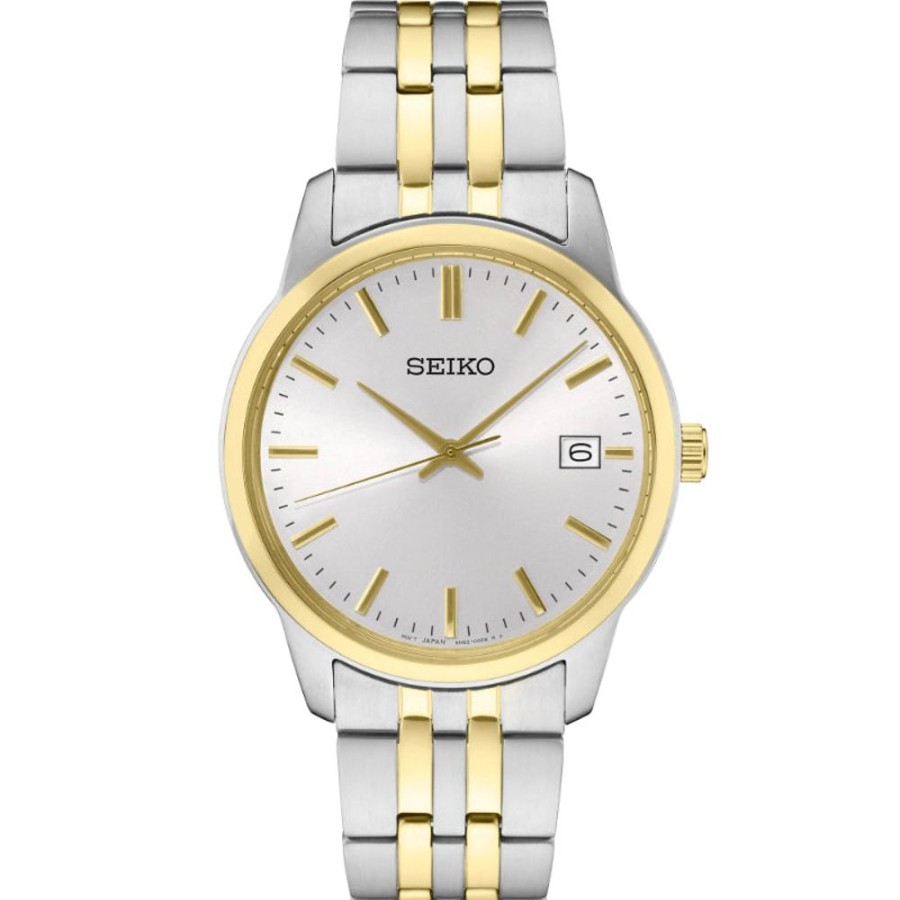 Gifts Seiko | Seiko Essentials Collection White Dial Two Tone Stainless Quartz Sur40