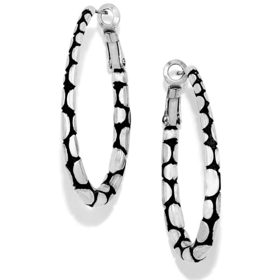 Jewelry Brighton | Brighton Pebble Oval Hoop Earrings