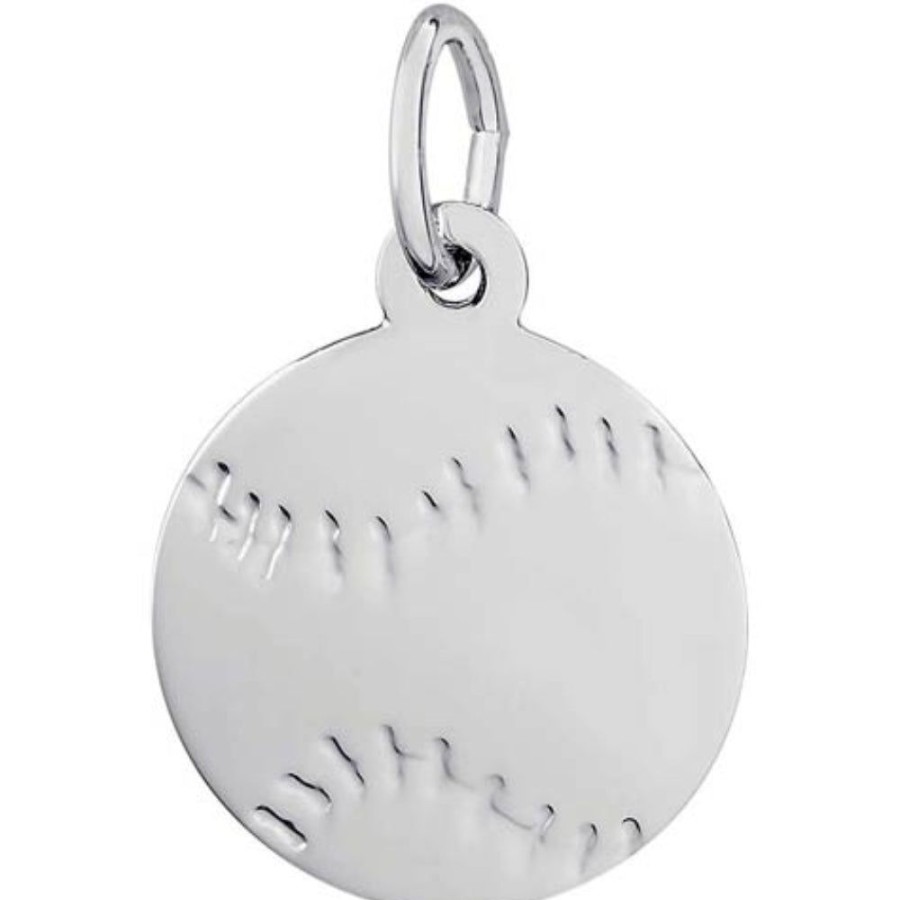 Jewelry Rembrandt | Sterling Silver Flat Baseball Charm