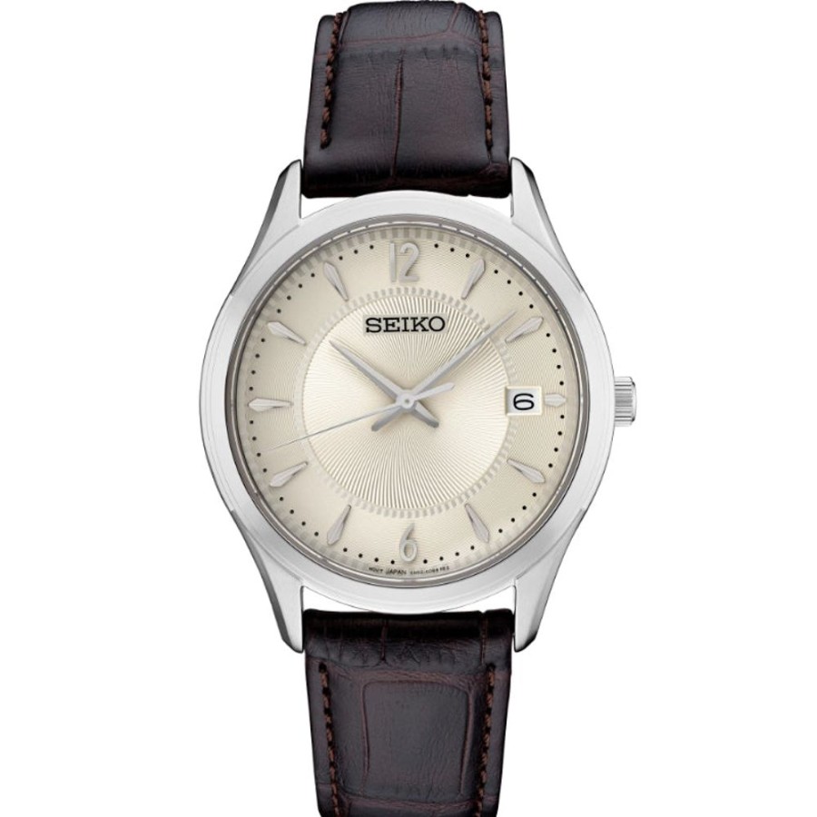 Gifts Seiko | Seiko Essentials Patterned Antique White Dial Quartz