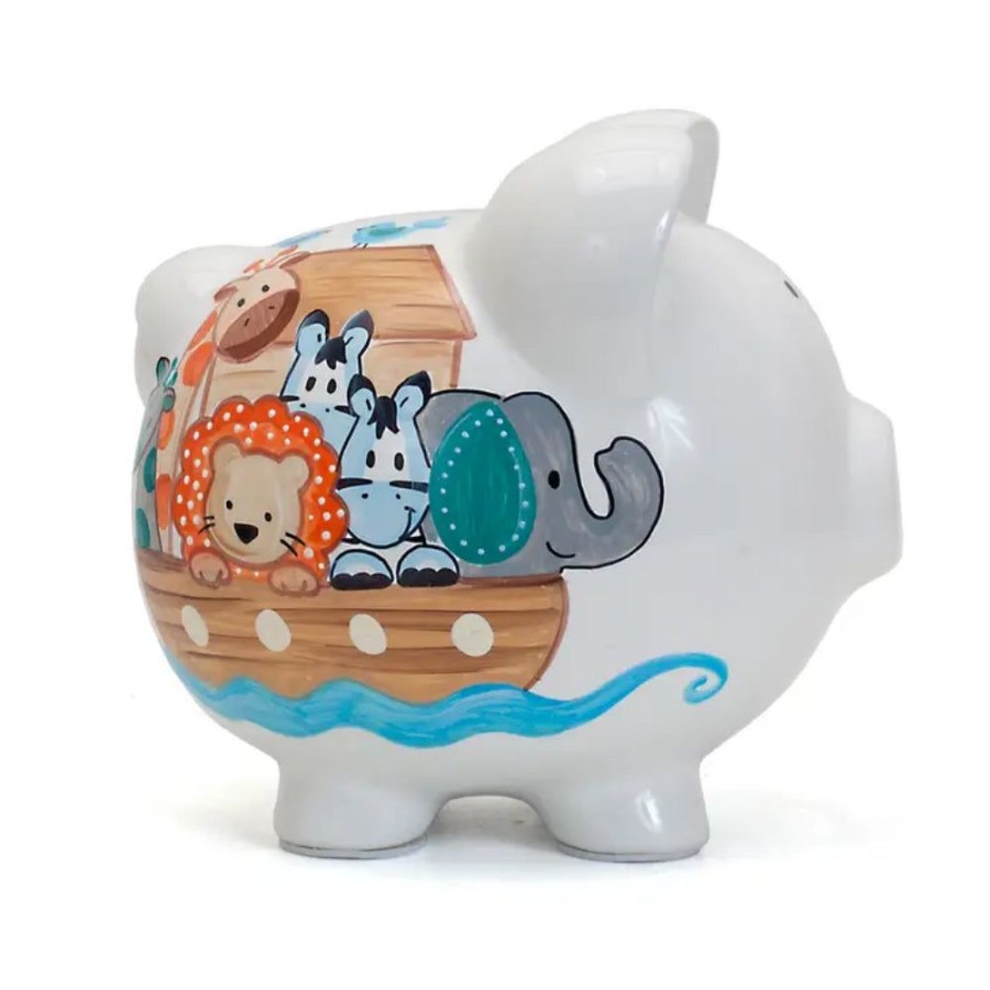 Gifts Smyth Jewelers | Child To Cherish Ceramic Noah'S Ark Piggy Bank