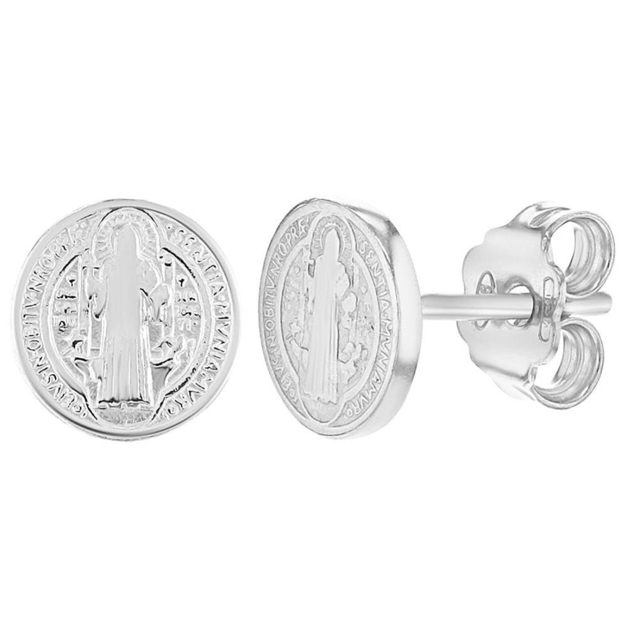 Jewelry Smyth Jewelers | Children'S Sterling Silver St Benedict Earrings