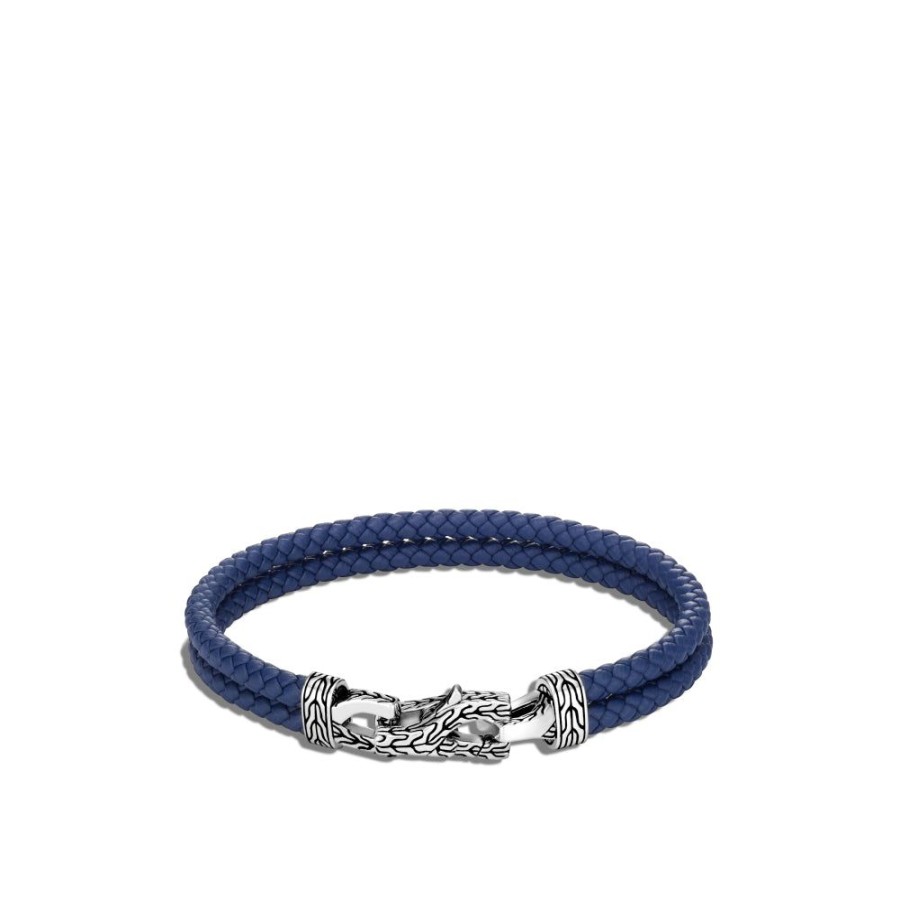 Jewelry John Hardy | John Hardy Gents Asli Classic Chain Link Leather Bracelet