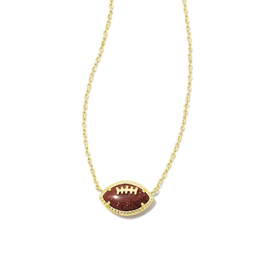 Jewelry Kendra Scott | Kendra Scott Football Pendant Necklace Orange Goldstone