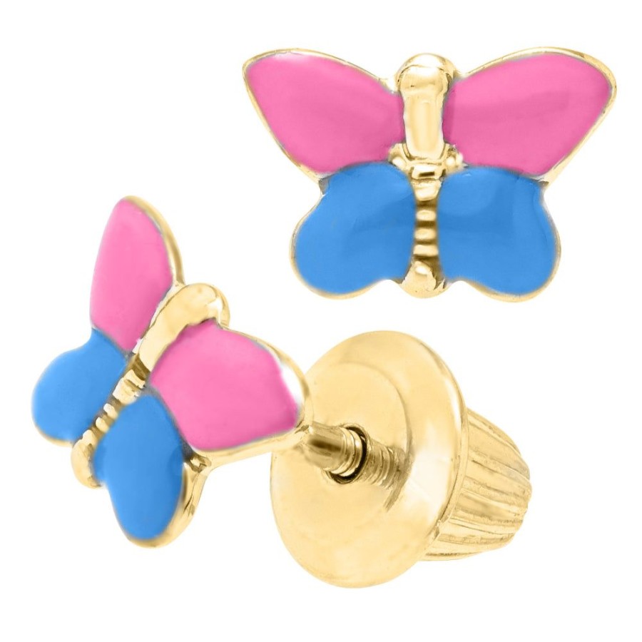 Jewelry Smyth Jewelers | 14K Gold Children'S Butterfly Earrings