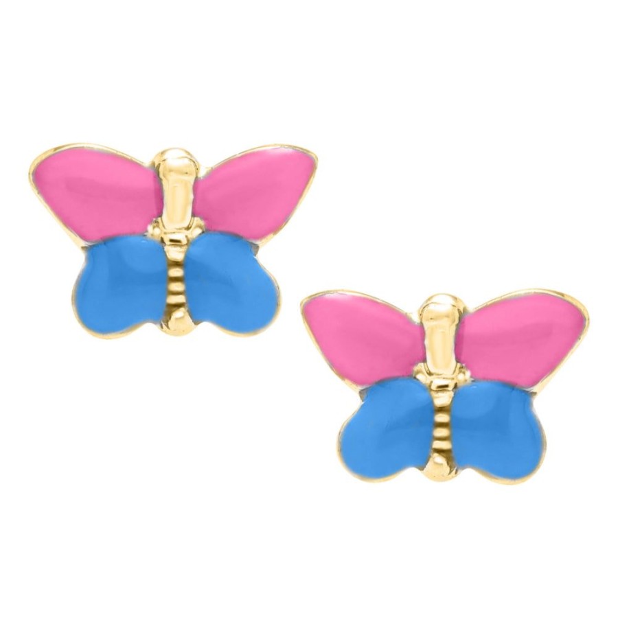 Jewelry Smyth Jewelers | 14K Gold Children'S Butterfly Earrings