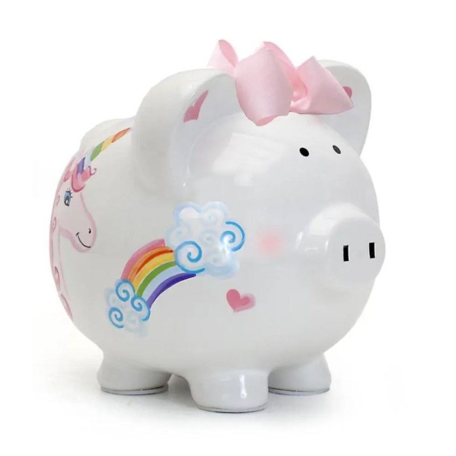 Gifts Smyth Jewelers | Child To Cherish Unicorns And Rainbows Piggy Bank