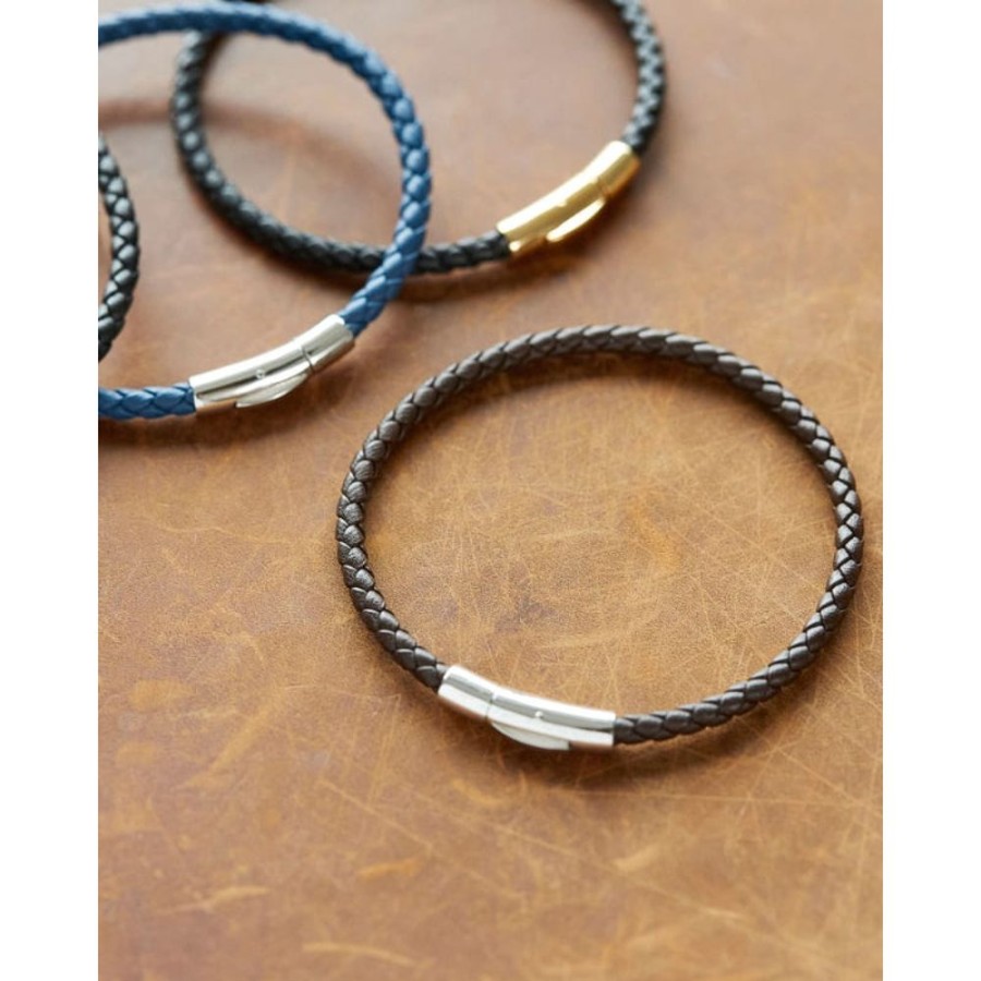 Gifts Kendra Scott | Scott Bros. Evans Oxidized Sterling Silver Corded Bracelet In Blue Lea