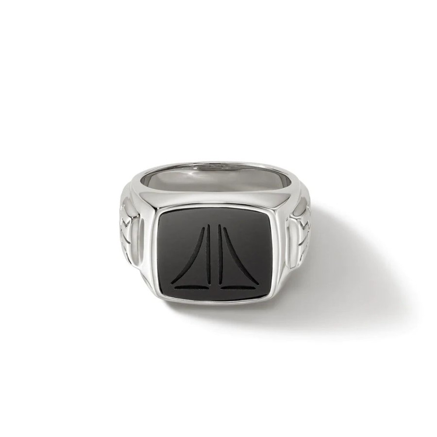 Jewelry John Hardy | John Hardy Id Signet Ring With Black Onyx