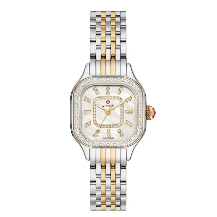 Timepieces Michele | Michele Meggie Two-Tone Diamond Stainless Steel Watch