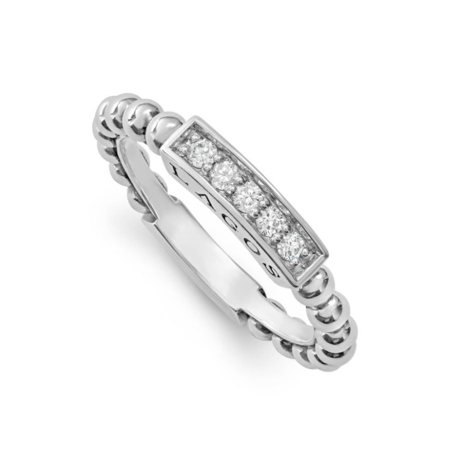 Jewelry Lagos | Lagos Caviar Spark Diamond Stacking Ring