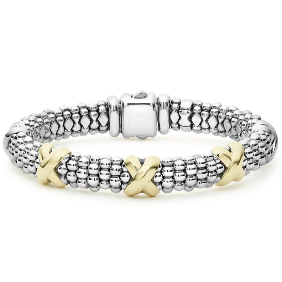 Jewelry Lagos | Lagos Signature Caviar Three Station "X" Bracelet 9Mm