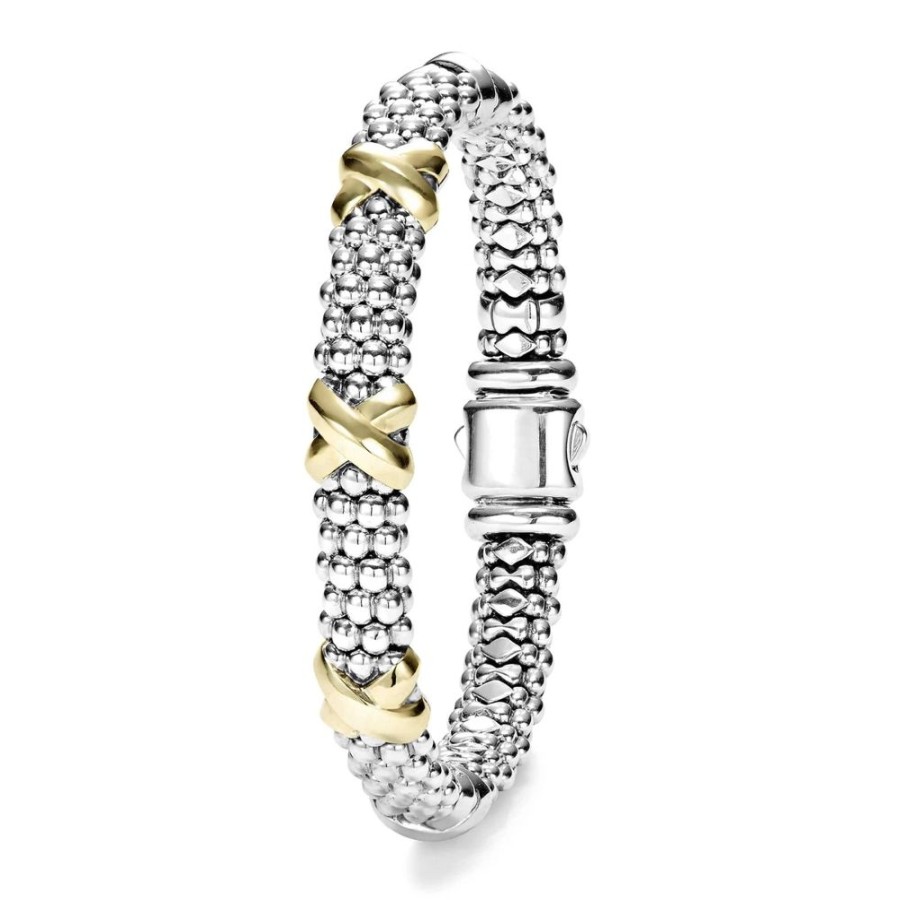 Jewelry Lagos | Lagos Signature Caviar Three Station "X" Bracelet 9Mm