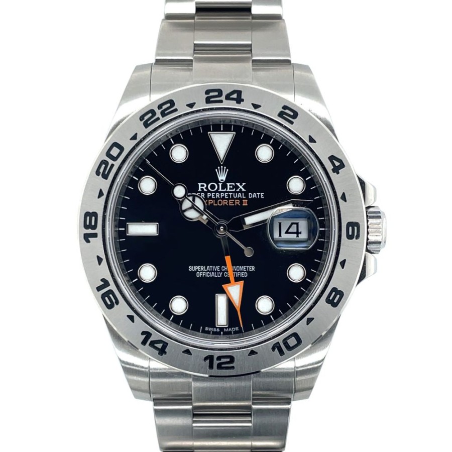 Timepieces Smyth Jewelers | Estate Gents Rolex Explorer Ii With Black Dial In Stainless Steel