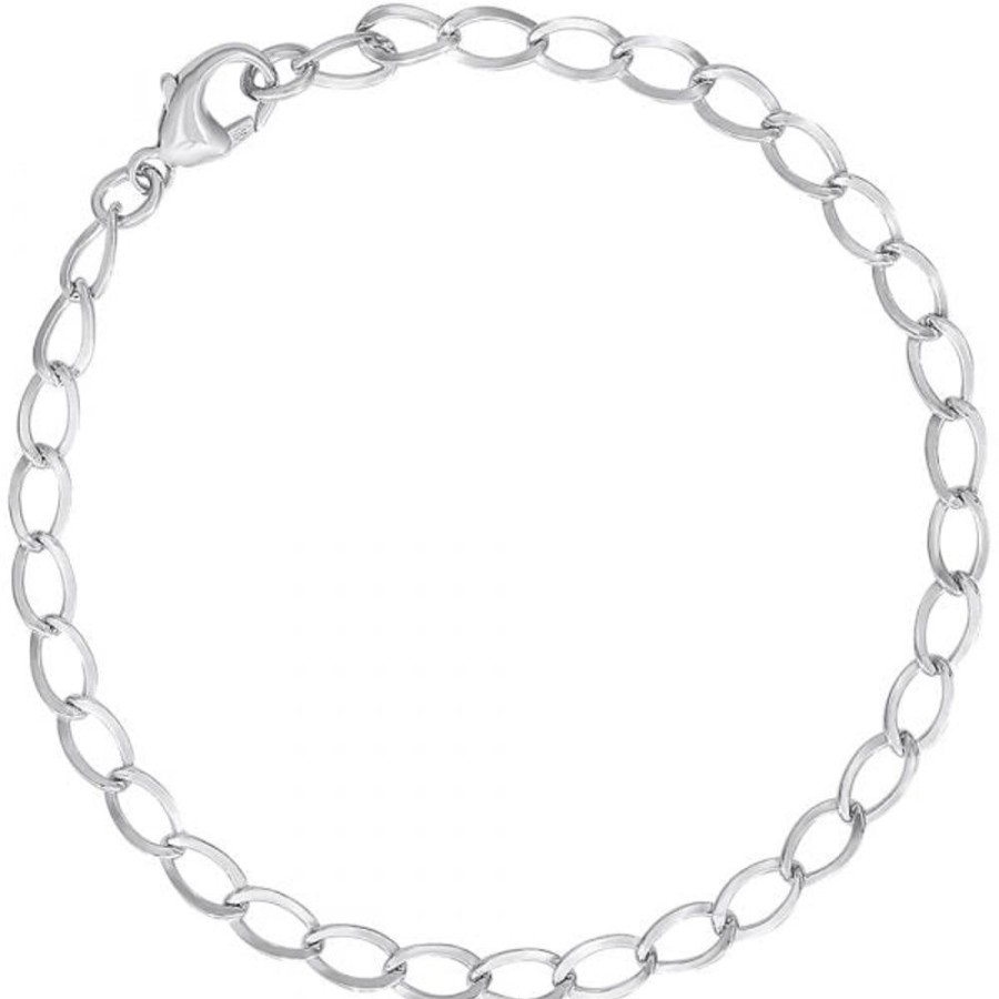 Jewelry Rembrandt | Sterling Silver Curb Link Charm Bracelet 7"