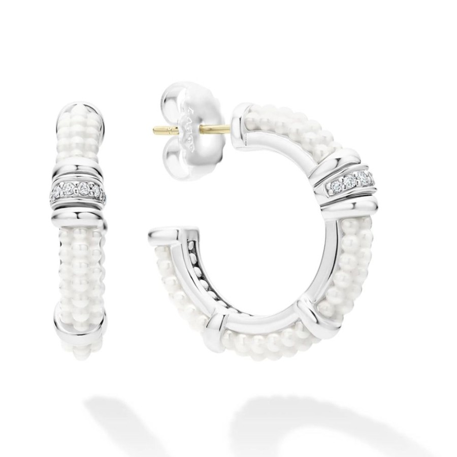 Jewelry Lagos | Lagos Ceramic & Diamond Hoop Earrings