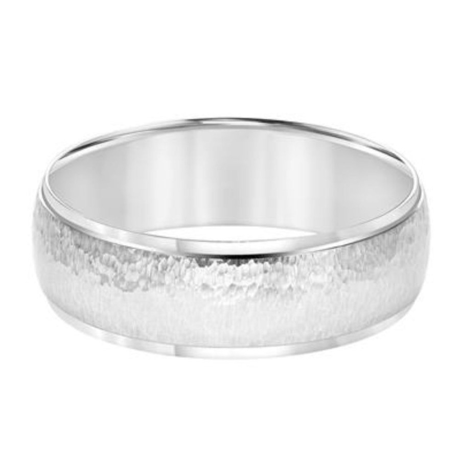 Jewelry Frederick Goldman | Men'S 7Mm Hammered Wedding Band