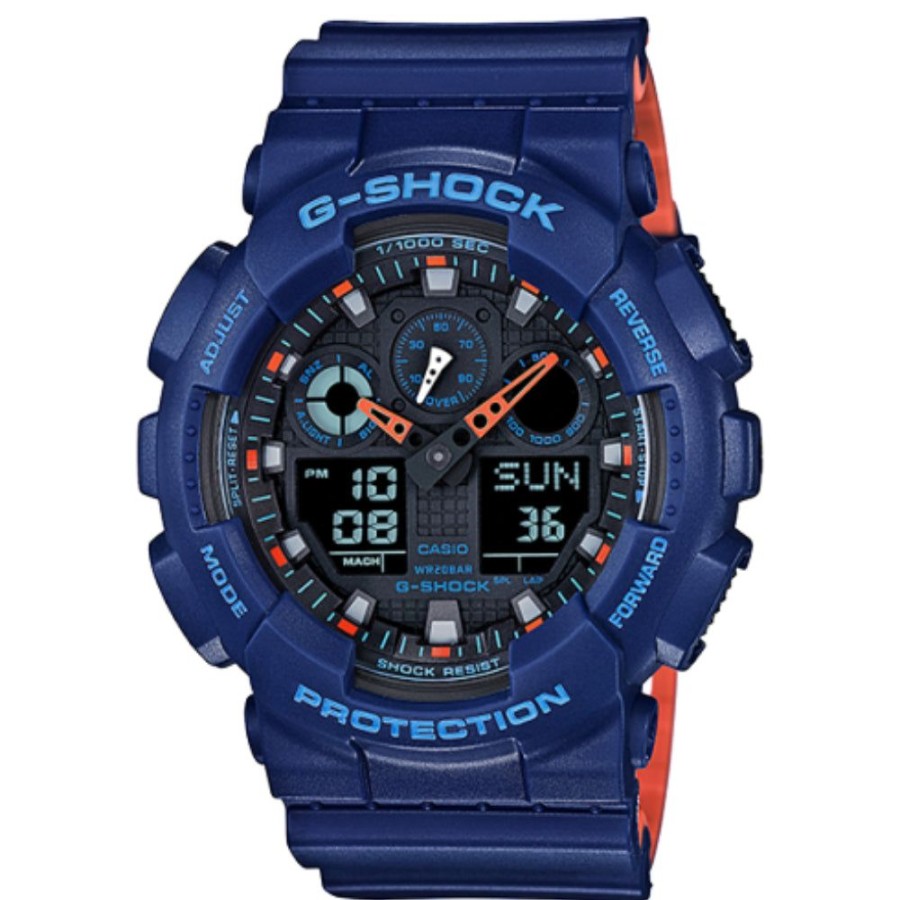 Timepieces G-SHOCK | G-Shock Analog Digital Ga-100 Series Black/Blue