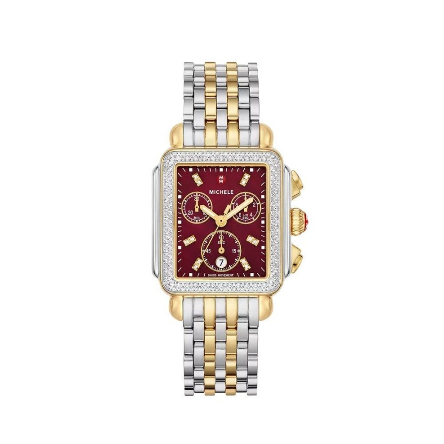 Timepieces Michele | Michele Deco Two-Tone 18K Gold-Plated Diamond Watch