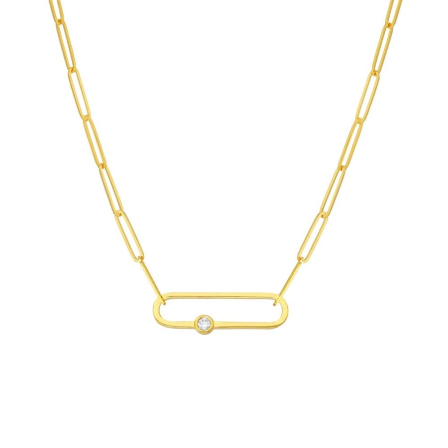 Jewelry Smyth Jewelers | 14K Paper Clip Chain With Diamond Accent