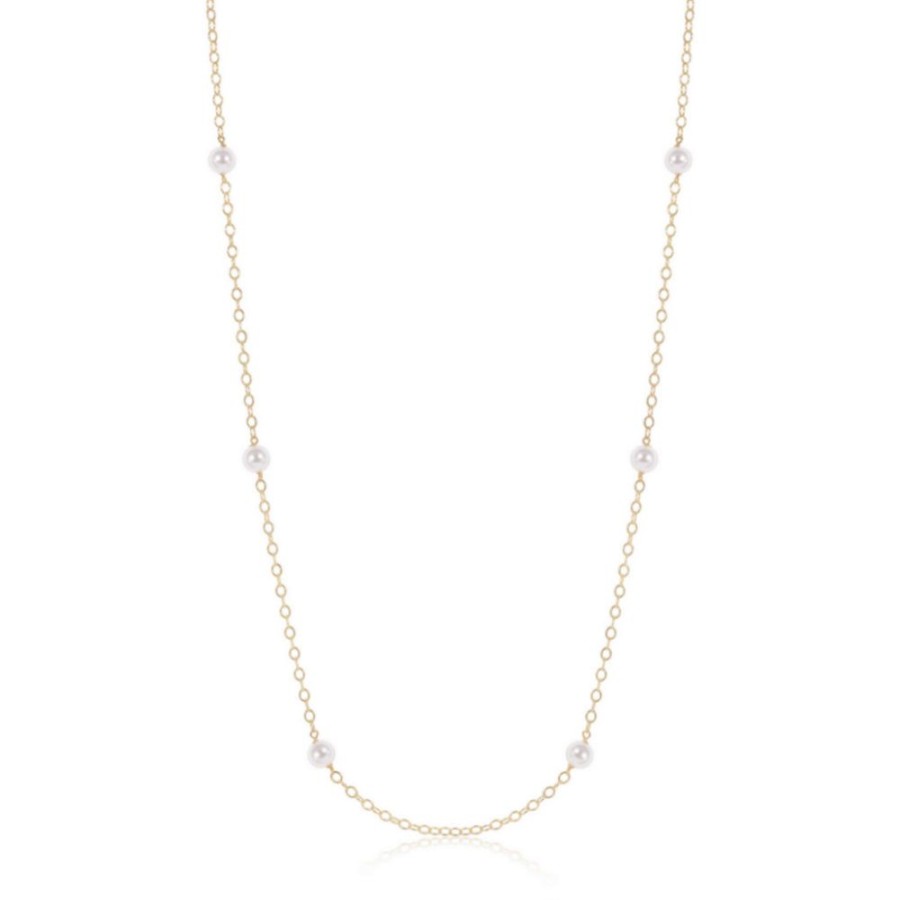 Jewelry enewton | Enewton Gold 17" Simplicity Chain Necklace - 8Mm Pearl