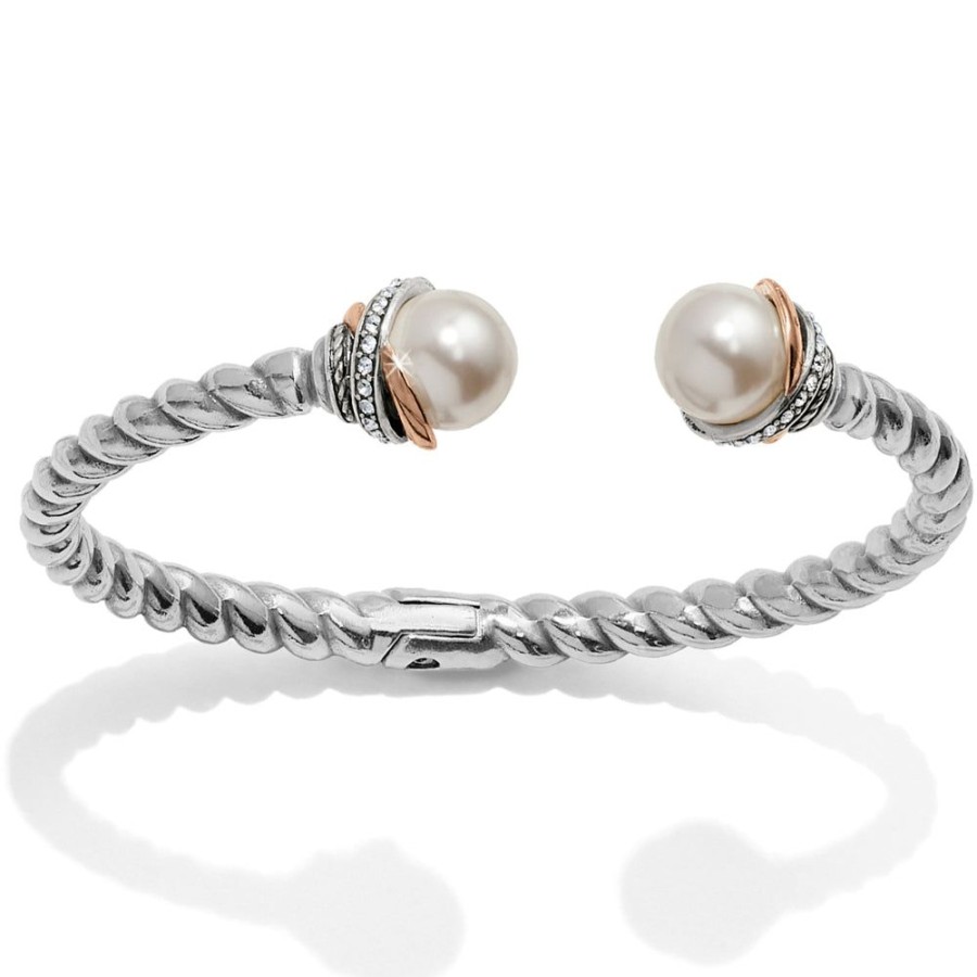 Jewelry Brighton | Brighton Neptune'S Rings Pearl Open Hinged Bangle