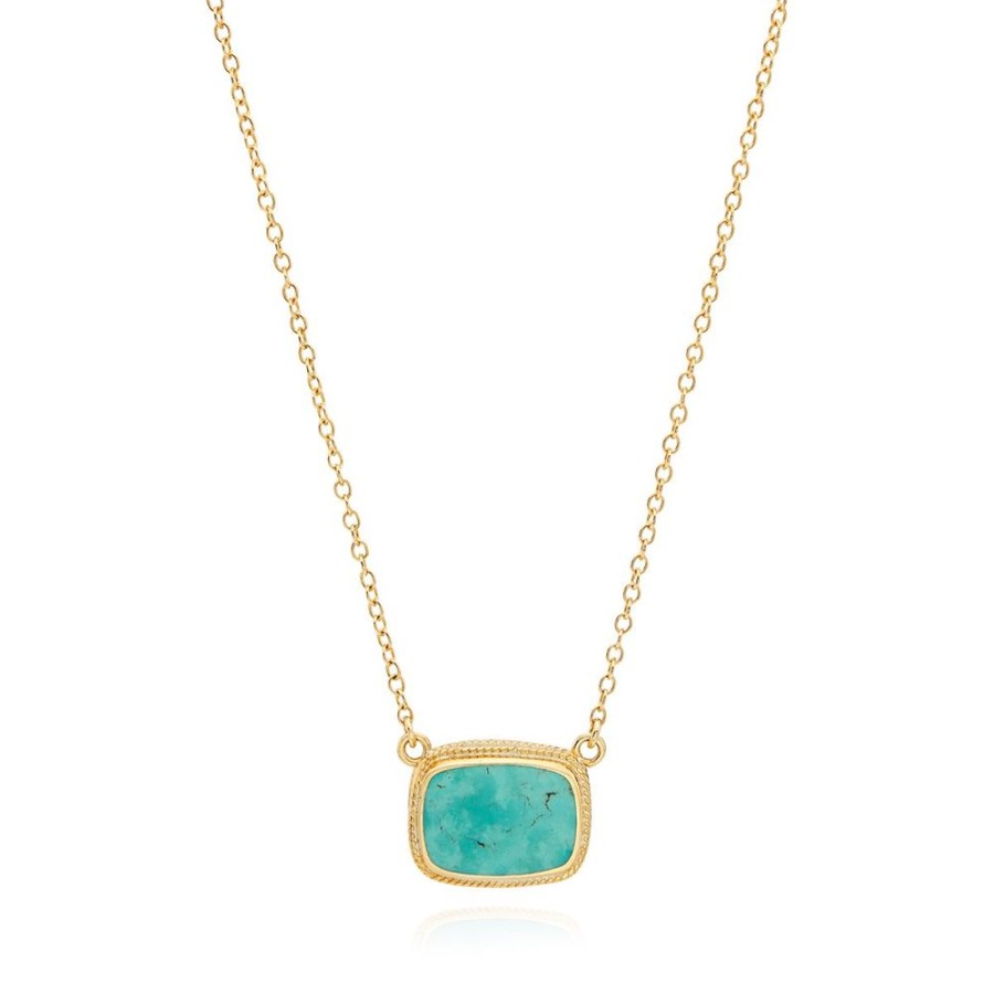 Jewelry Anna Beck | Anna Beck Medium Turquoise Cushion Necklace