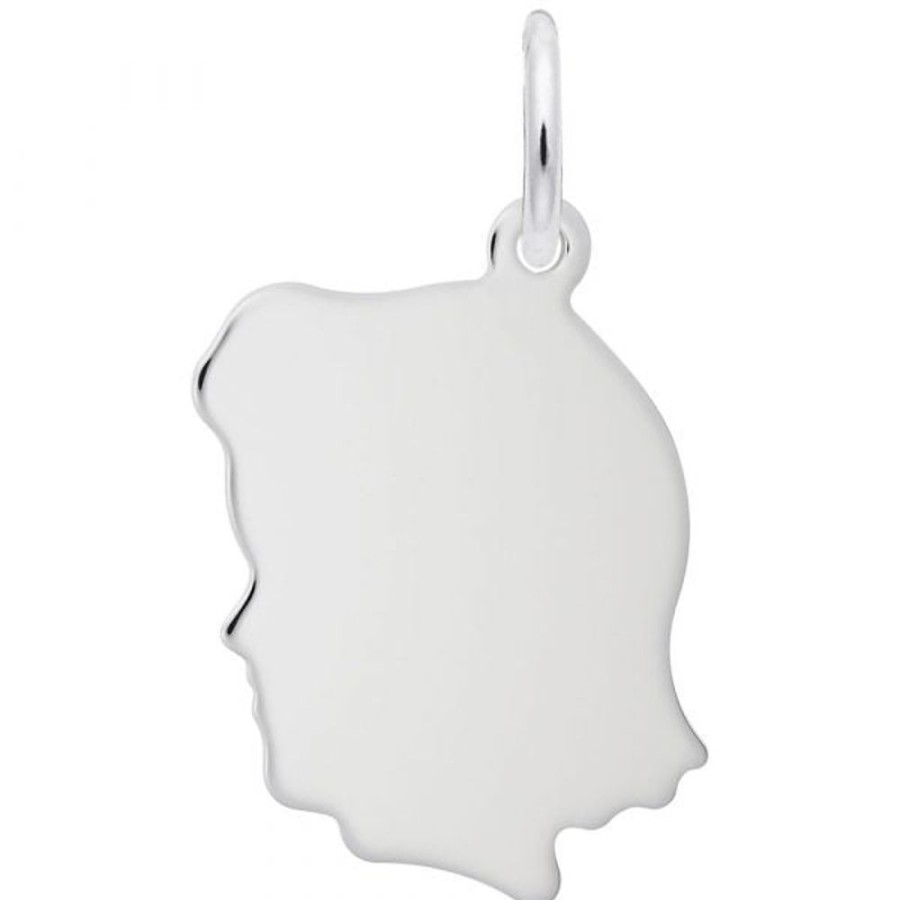 Jewelry Rembrandt | Sterling Silver Girl'S Head Charm