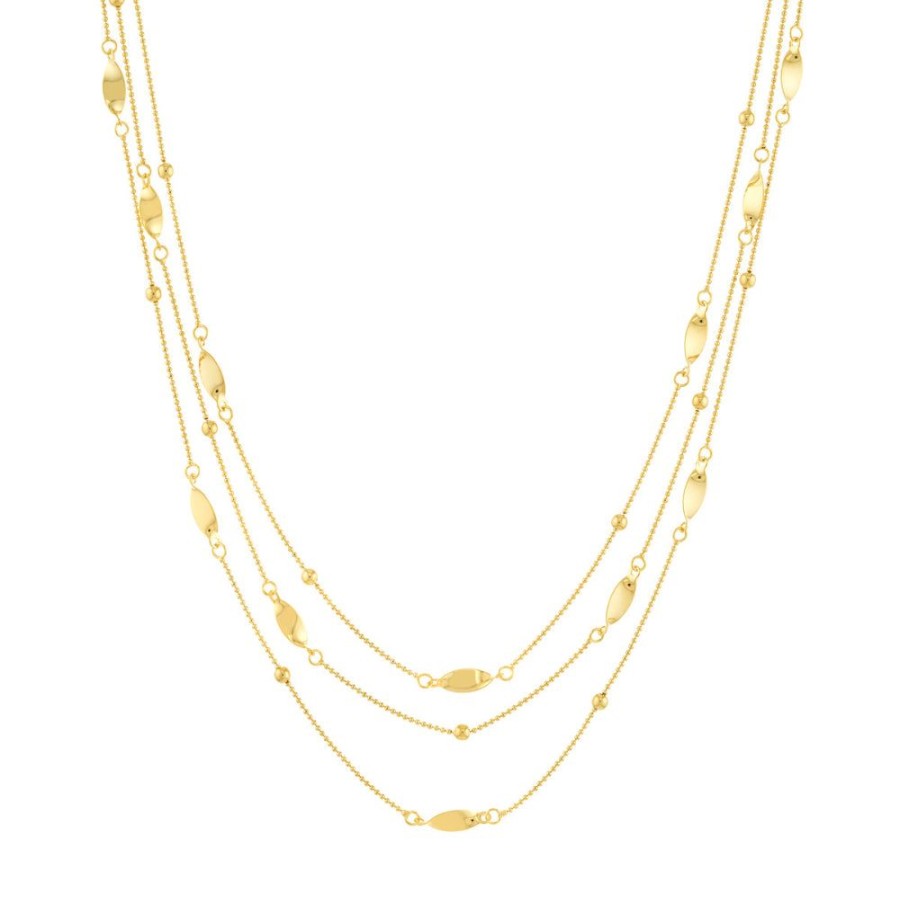 Jewelry Smyth Jewelers | 14K Yellow Gold 3 Layer Chain Necklace, 17"