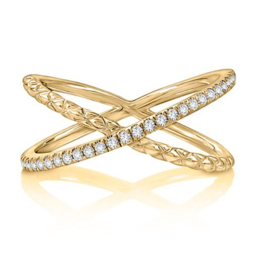 Jewelry A. JAFFE | A. Jaffe 14K Diamond "X" Ring