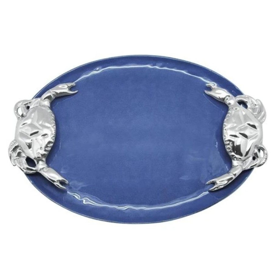 Gifts Mariposa | Mariposa Cobalt Crab Handled Serving Tray