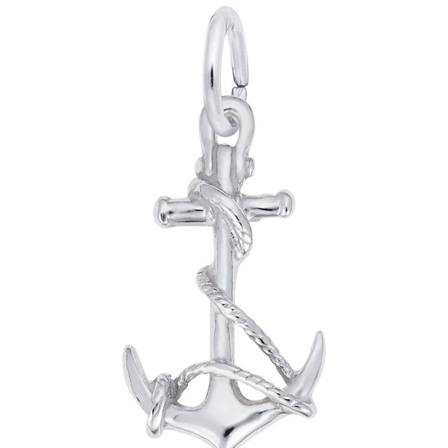 Jewelry Rembrandt | Sterling Silver Anchor With Rope Charm