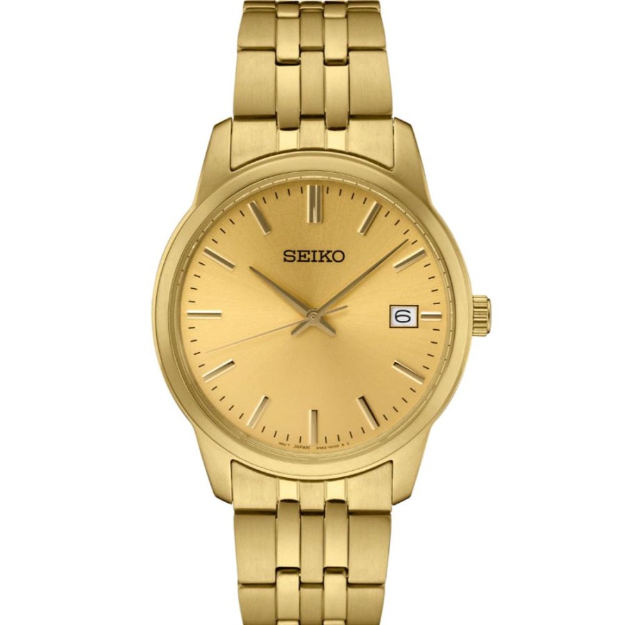 Gifts Seiko | Seiko Essentials Collection Champagne Dial Gold Tone Stainless Quartz