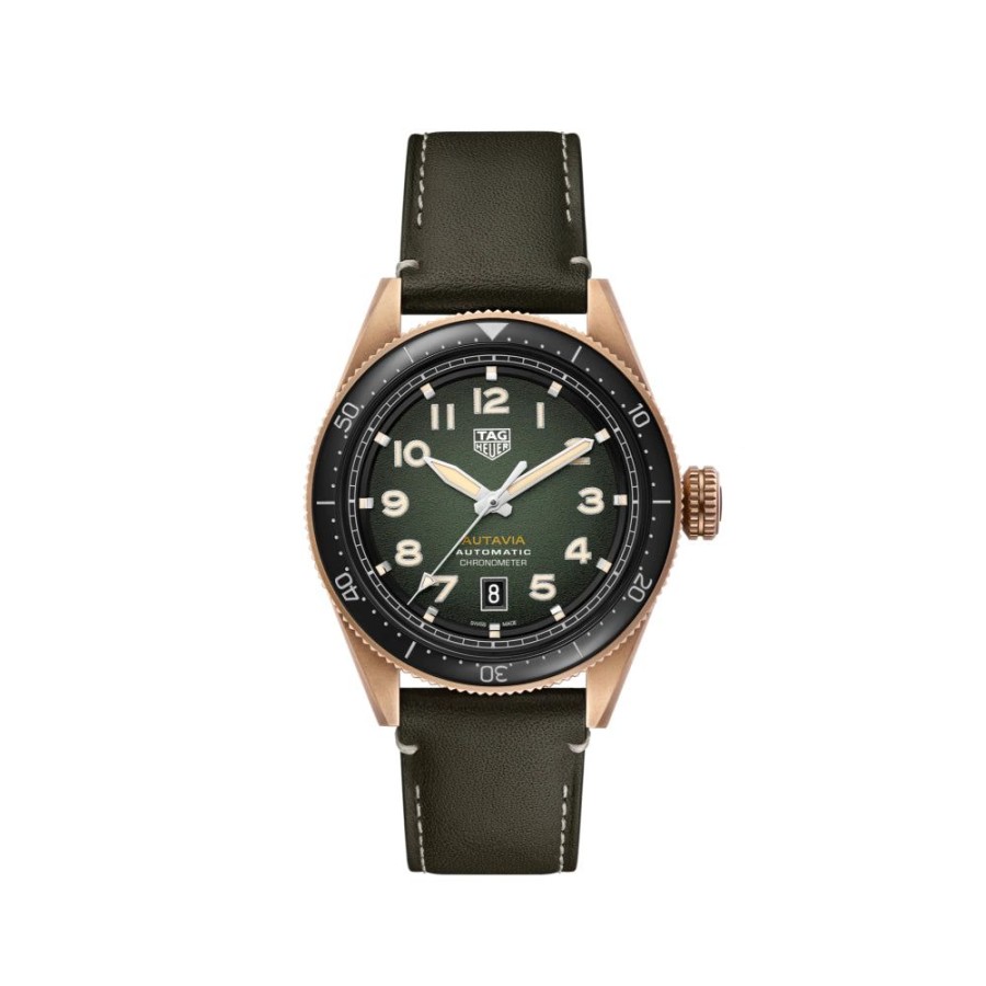 Timepieces TAG Heuer | Tag Heuer Autavia 42Mm Automatic Khaki/Black