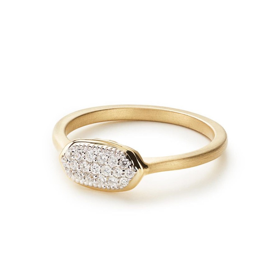 Jewelry Kendra Scott | Kendra Scott Isa 14K Gold Ring In Pave White Diamond