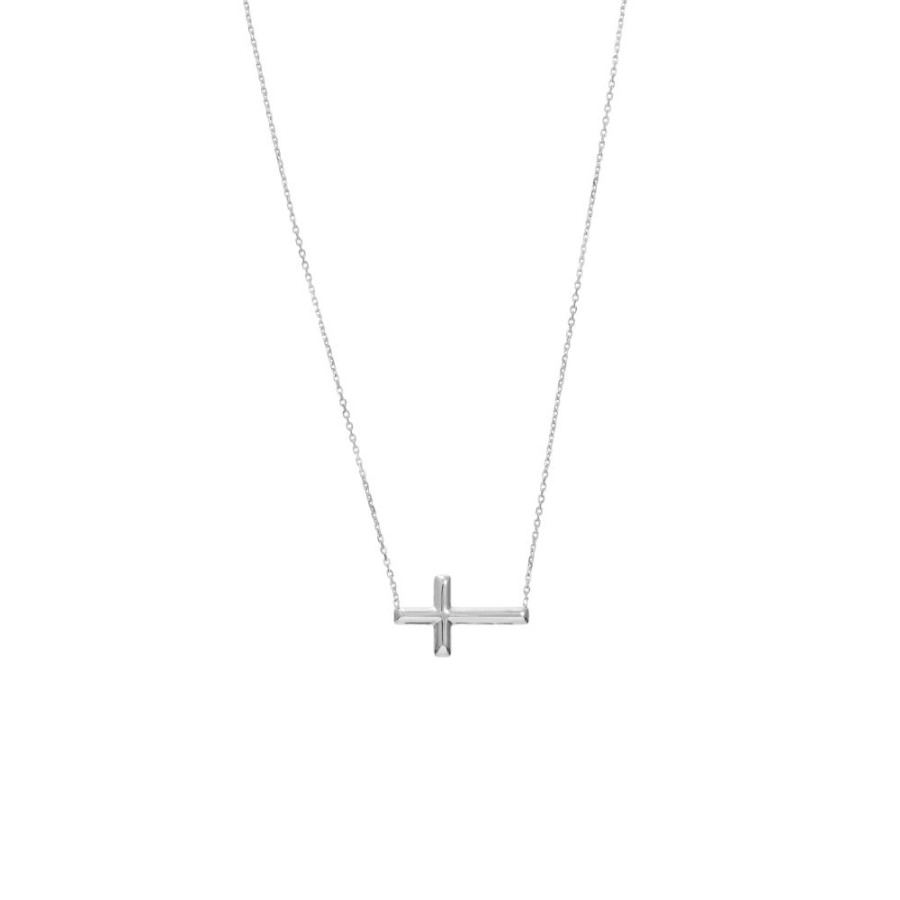 Jewelry Smyth Jewelers | Sterling Silver Sideways Cross Necklace