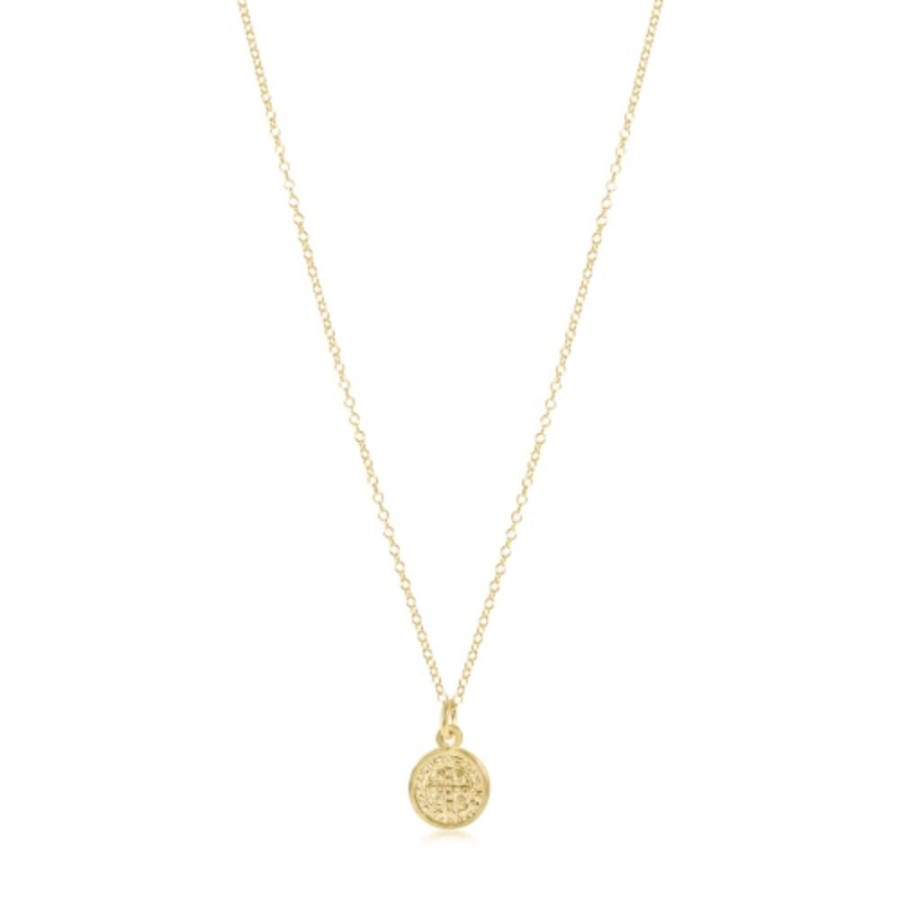 Jewelry enewton | Enewton 16" Necklace Gold-Blessing Small Gold Disc