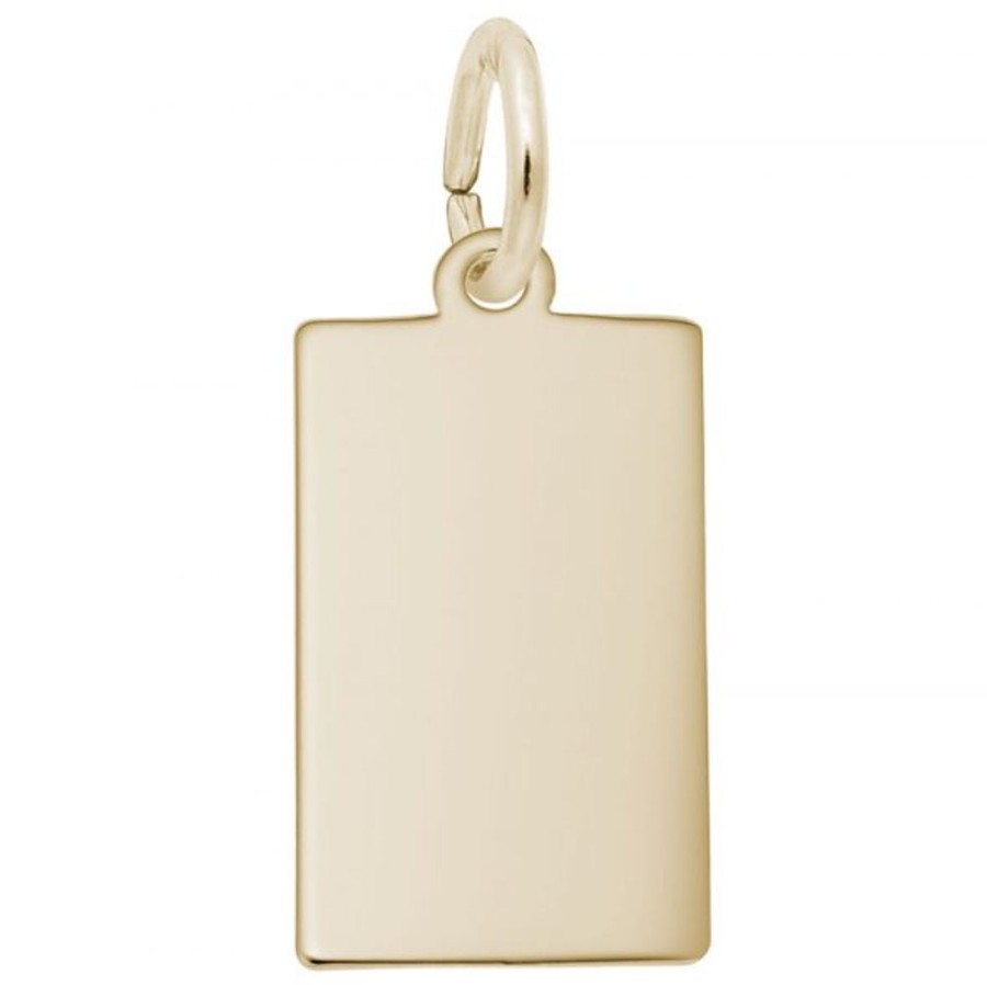 Jewelry Rembrandt | 14Y Rectangle Dog Tag Plate Charm