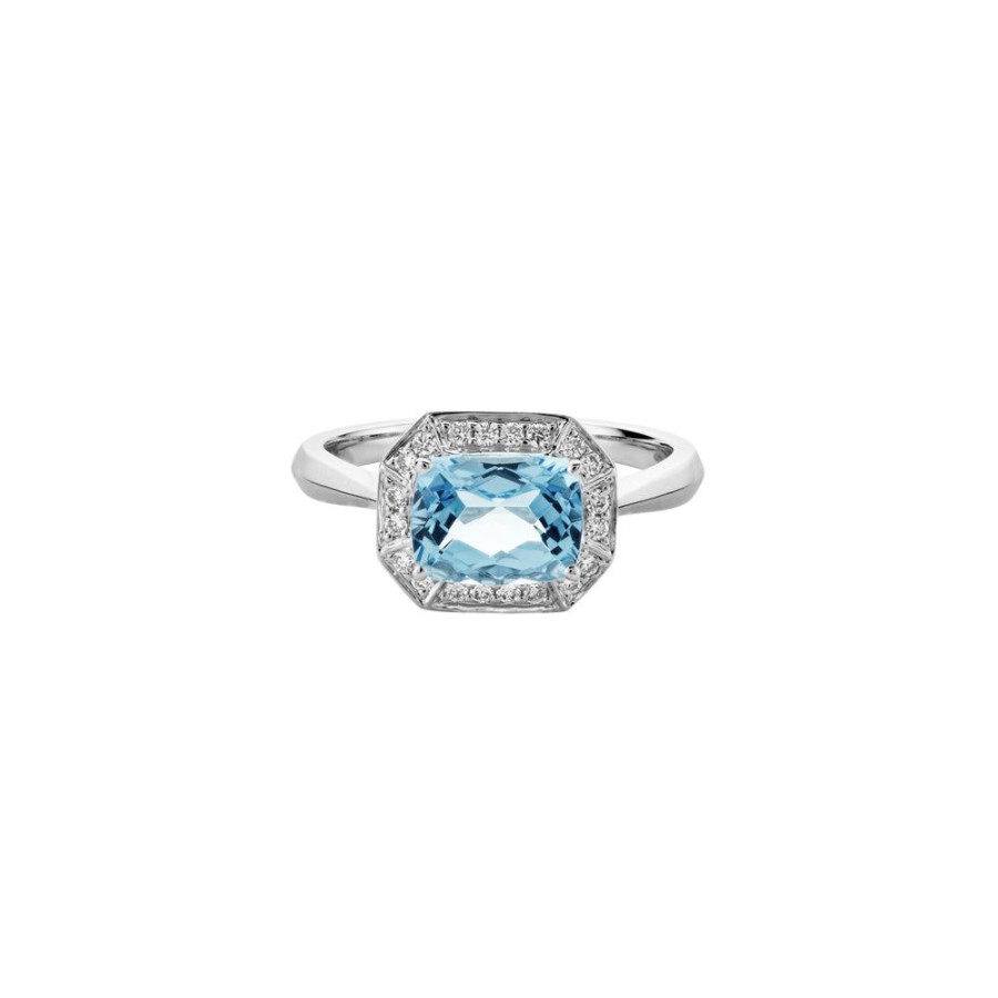 Jewelry Smyth Jewelers | Semi-Precious Gemstone And Diamond Halo Ring