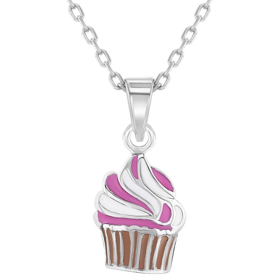 Gifts Smyth Jewelers | Children'S Sterling Silver Cupcake Enamel Necklace