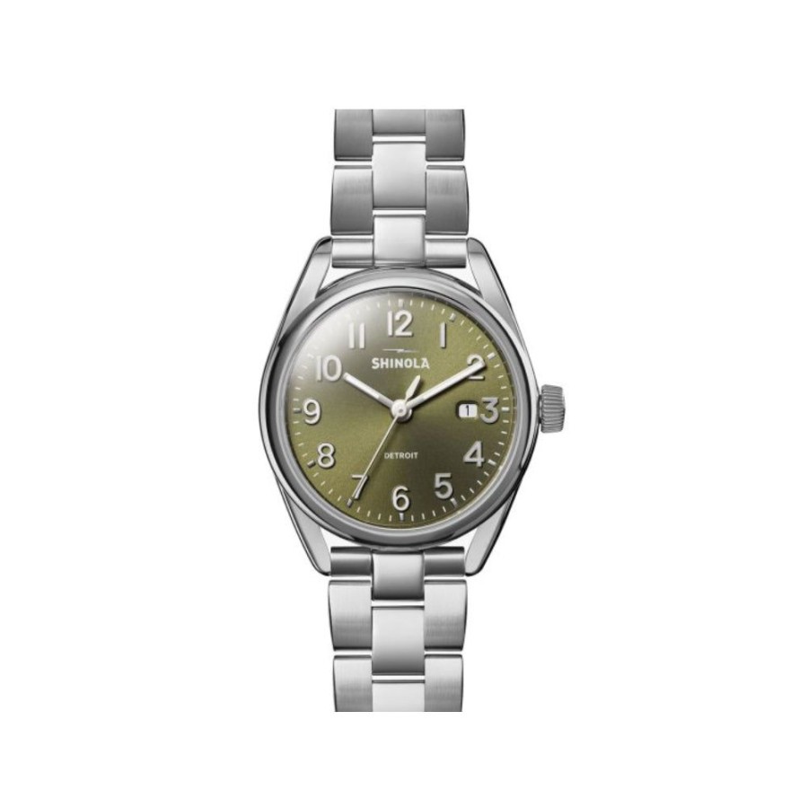 Timepieces Shinola | Shinola Derby 38Mm Silver Bracelet, Green Dial