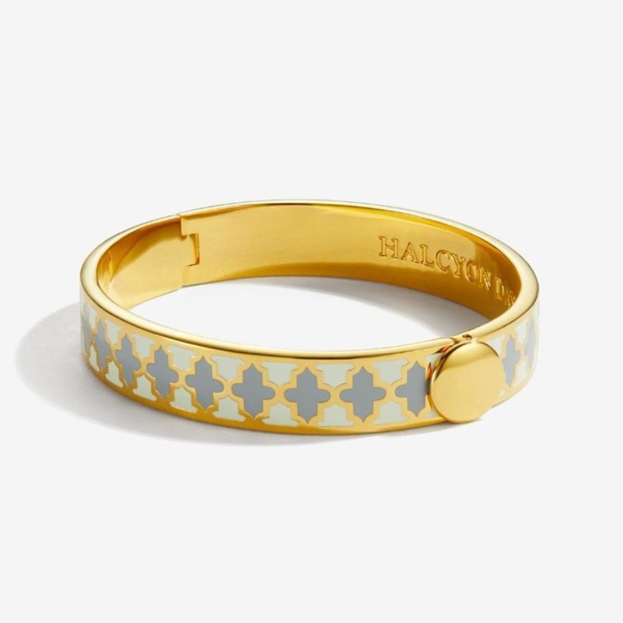 Jewelry Halcyon Days | Halcyon Days 1Cm Agama Gold Hinged Enamel Bangle