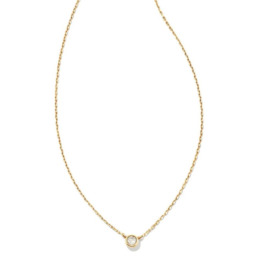 Jewelry Kendra Scott | Kendra Scott Audrey 14K Gold Pendant Necklace In .07Ct White Diamond