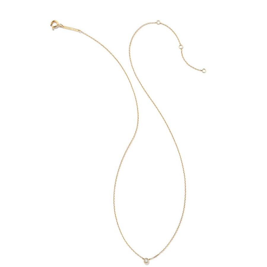 Jewelry Kendra Scott | Kendra Scott Audrey 14K Gold Pendant Necklace In .07Ct White Diamond