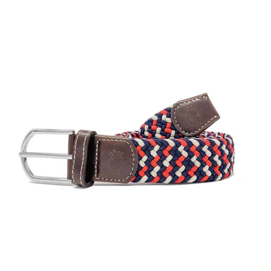 Gifts Roostas | Roostas The Oxford Tri-Color Woven Stretch Belt