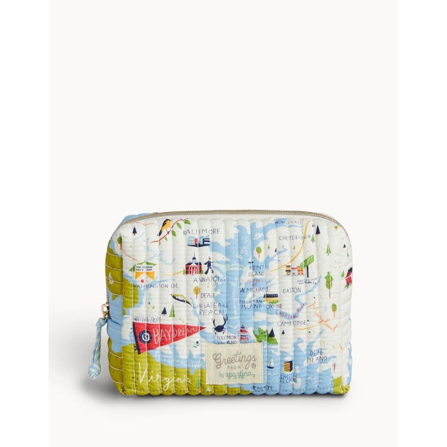 Gifts Spartina | Spartina Bay Dreams Quilted Cosmetic Bag