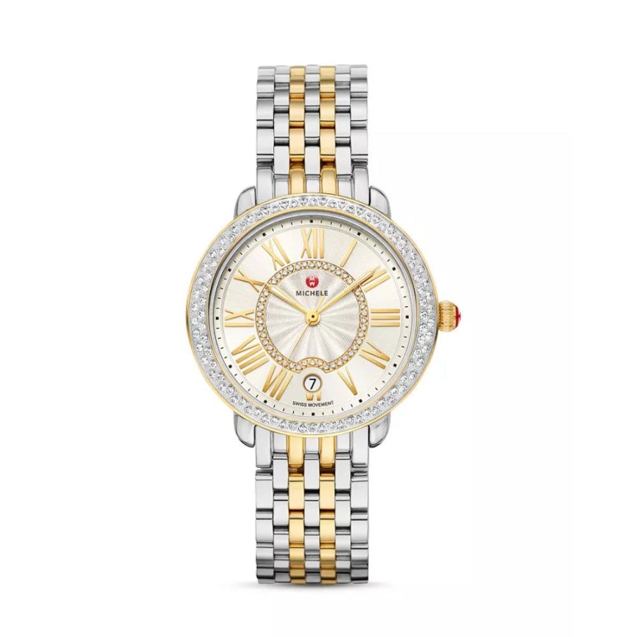 Timepieces Michele | Michele Serein Mid Two-Tone 18K Gold Diamond Watch