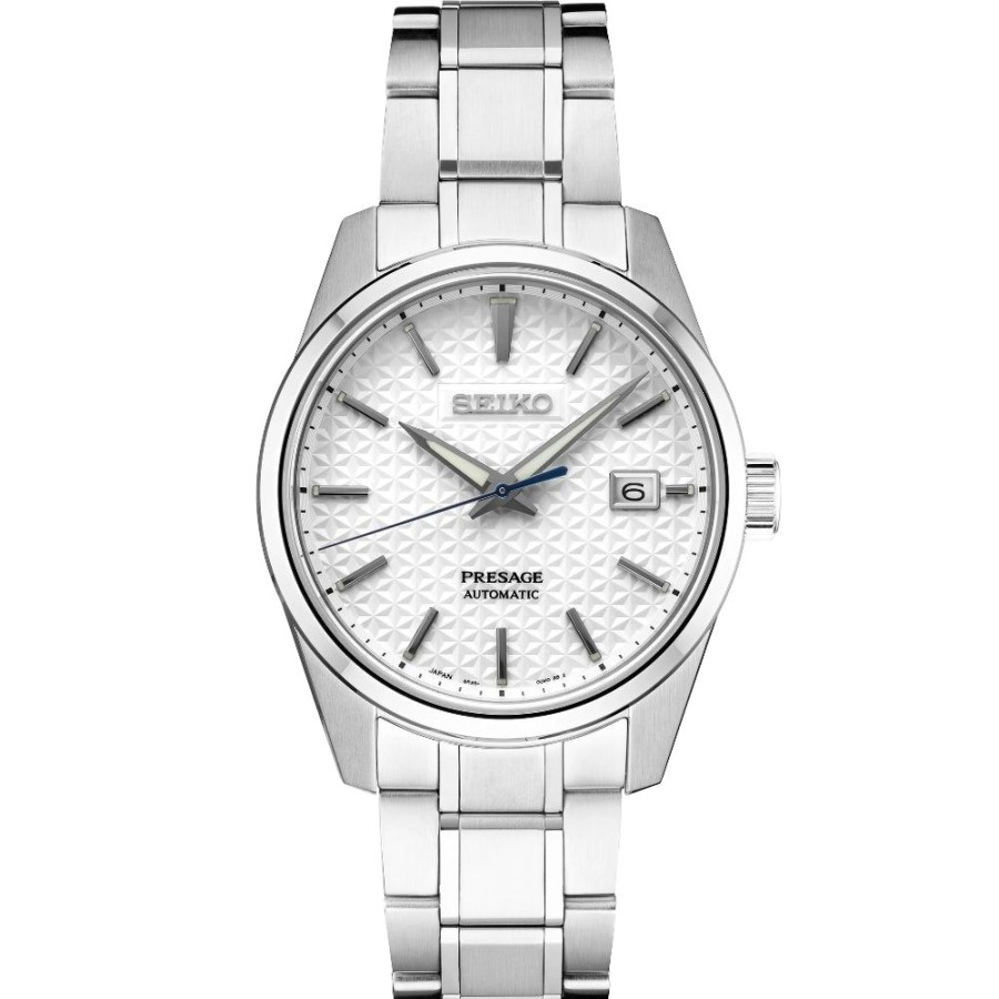 Timepieces Seiko | Seiko Presage Sharp Edge 40Mm Automatic, Steel/White Dial